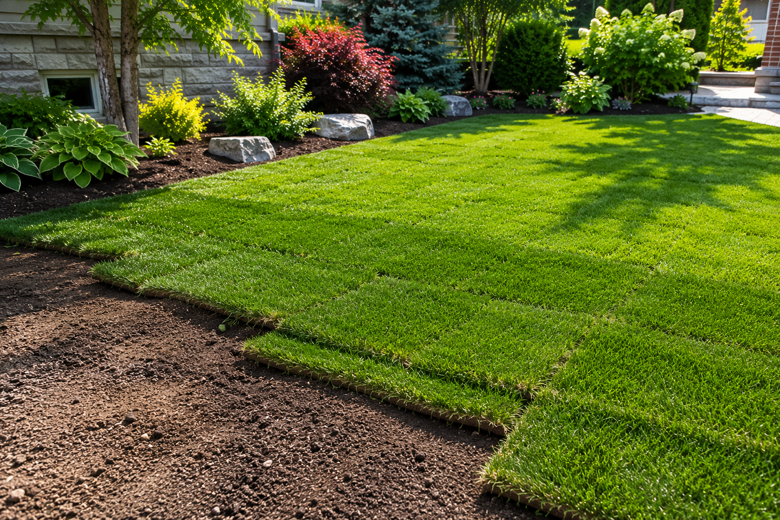 Lawn Renovation & Sod Installation by NorthStone Landscaping in the Toronto and GTA area